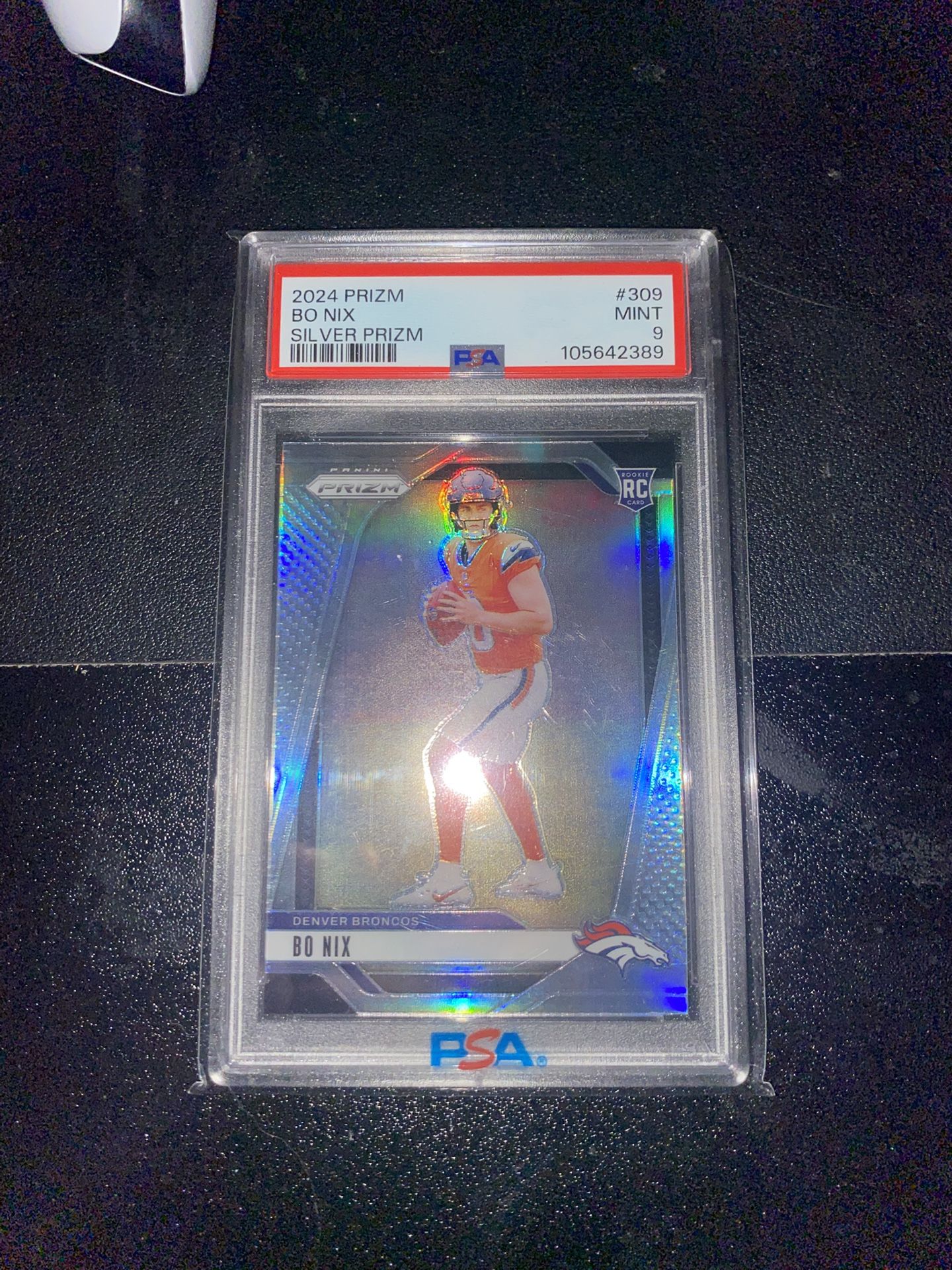 Bo Nix Silver Prizm Rc Psa 9