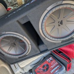 KICKER Comp R 12 Inch Dual Subwoofer in Vented Enclosure Package with Grills