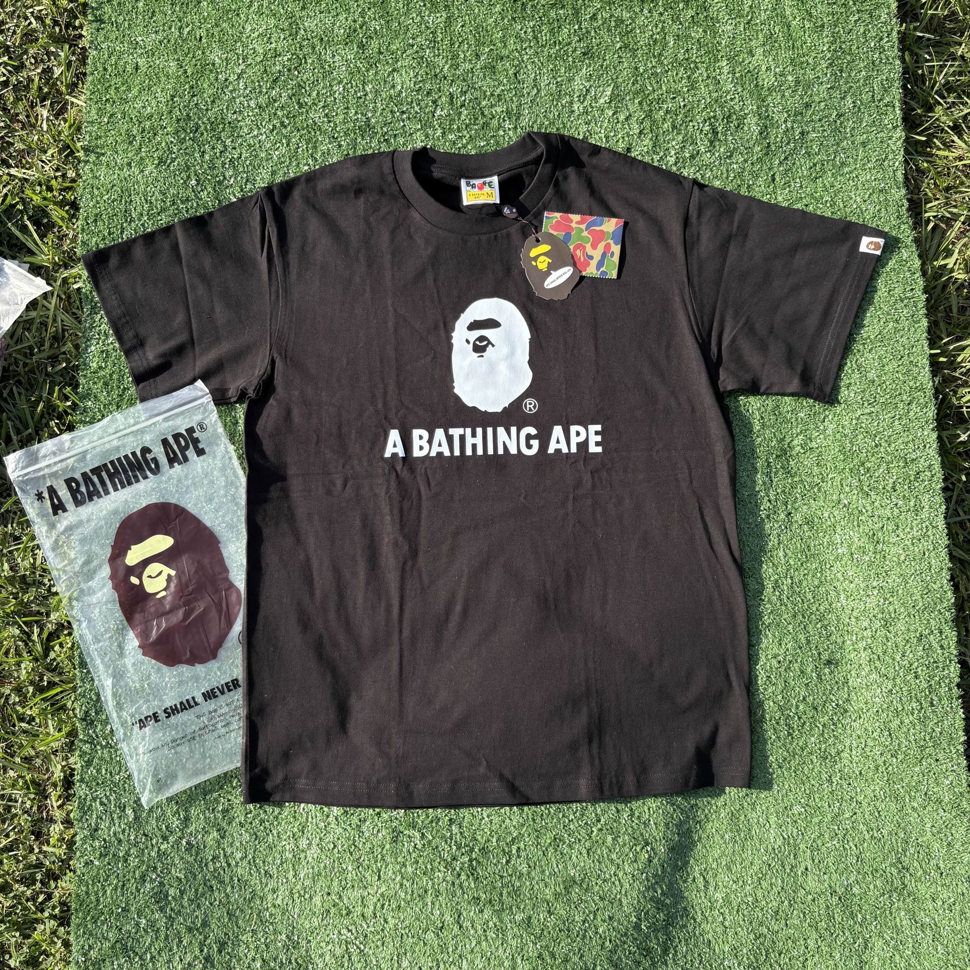 Black and white bape tee size medium (brand new)