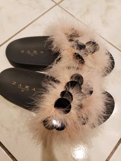 Zara Slipper Pink Fur