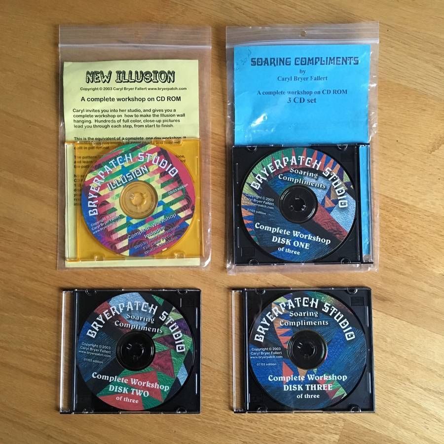 Lot of 2 Bryer Patch Studio Quilting Workshops on CD-ROM.
