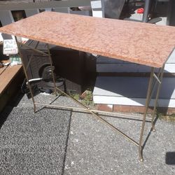 Console Table Gold Atomic Midcentury Retro With Or Without Marble Top 