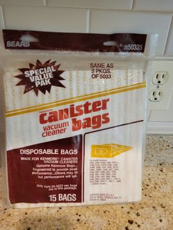 1 pkg cannister vacuum bags.  Unopened +1
