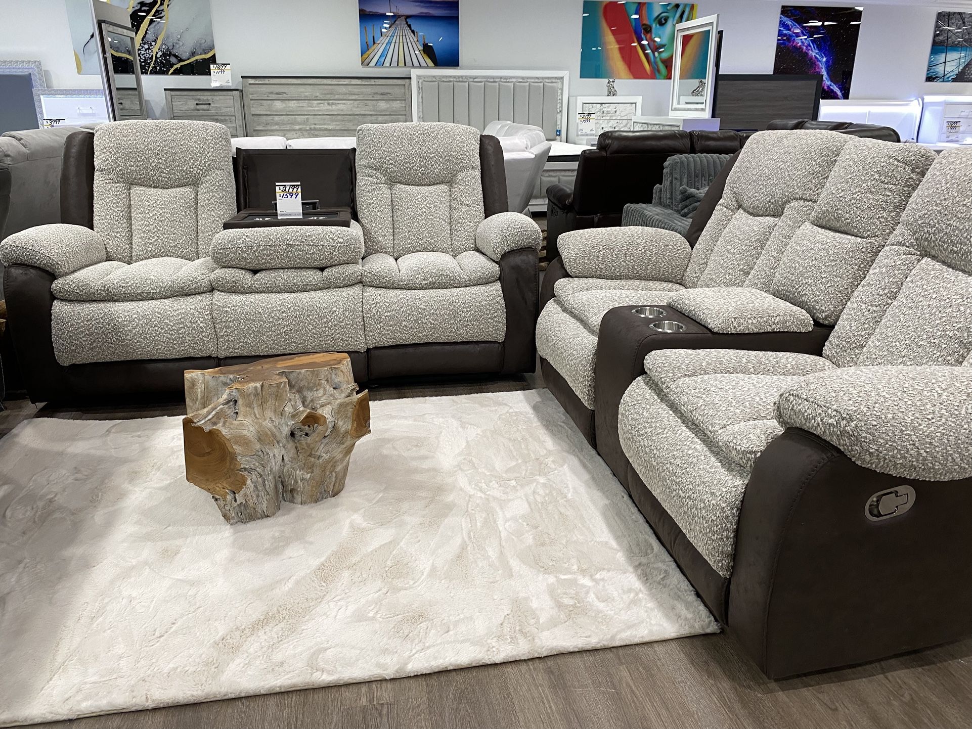 Just 1499? 😱 Only Five Sets Left! Reclining Sofa And Loveseat
