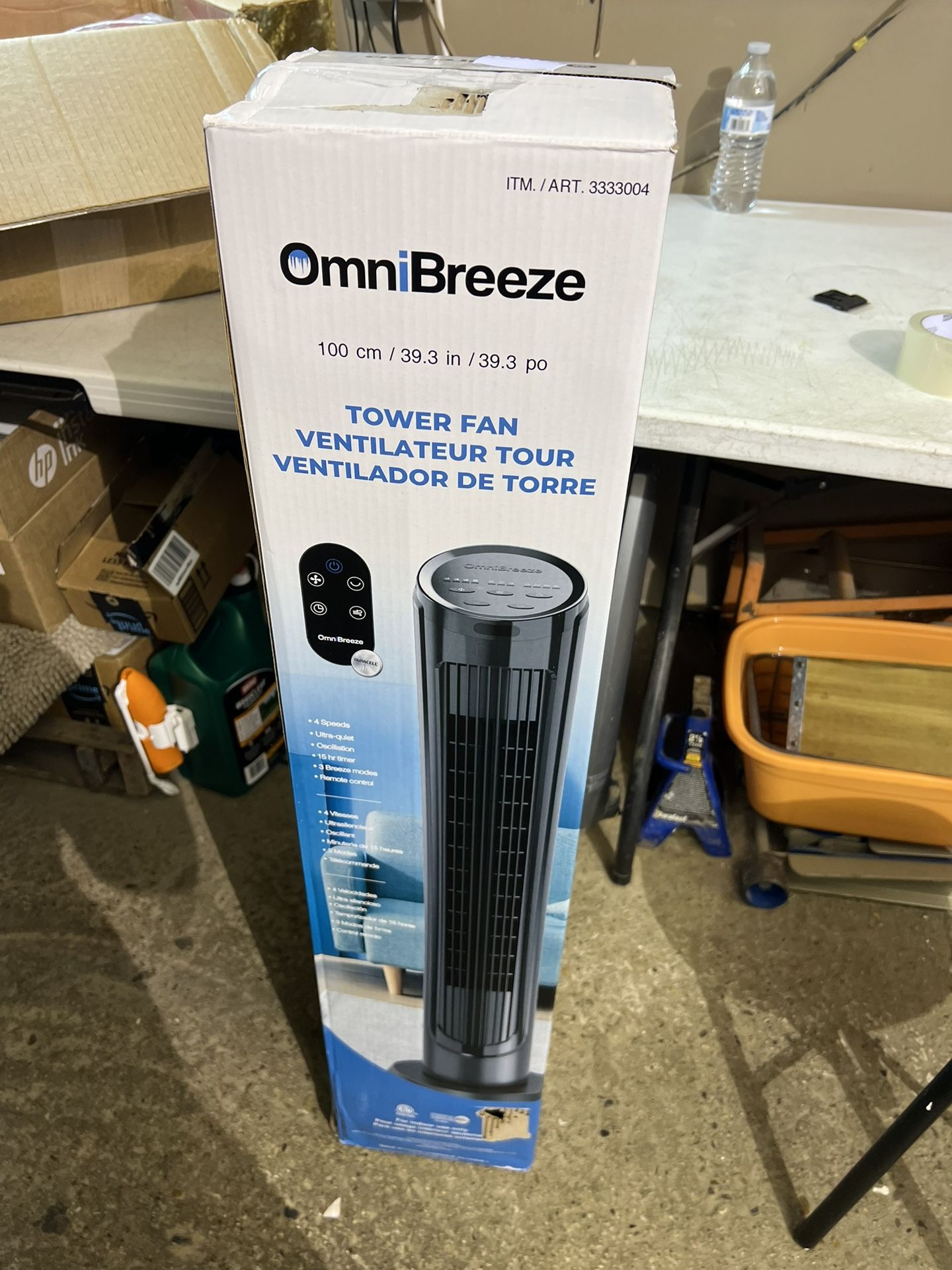 Omnibreeze Tower Fan 39.3” Tall With Remote