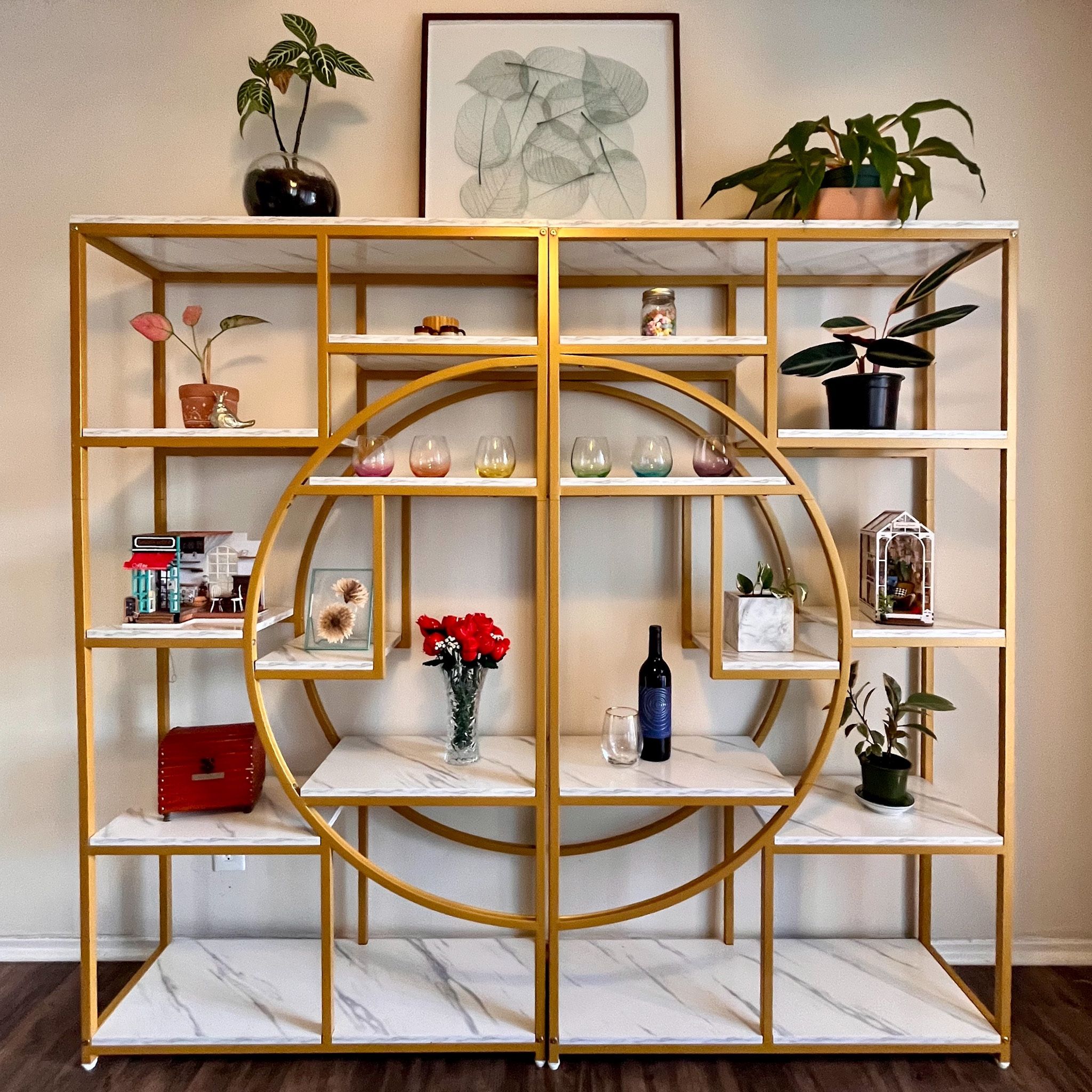 Gold and White Shelves