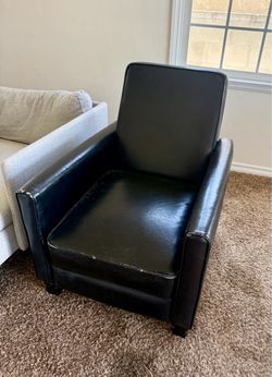 Black Faux-Leather Accent Chair