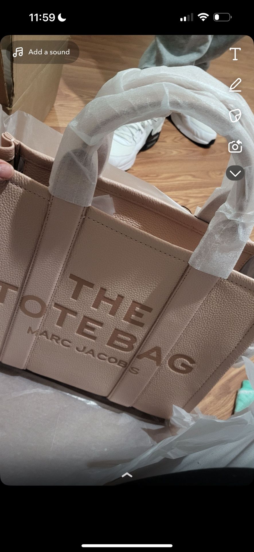 Pink Leather Large Tote Bag