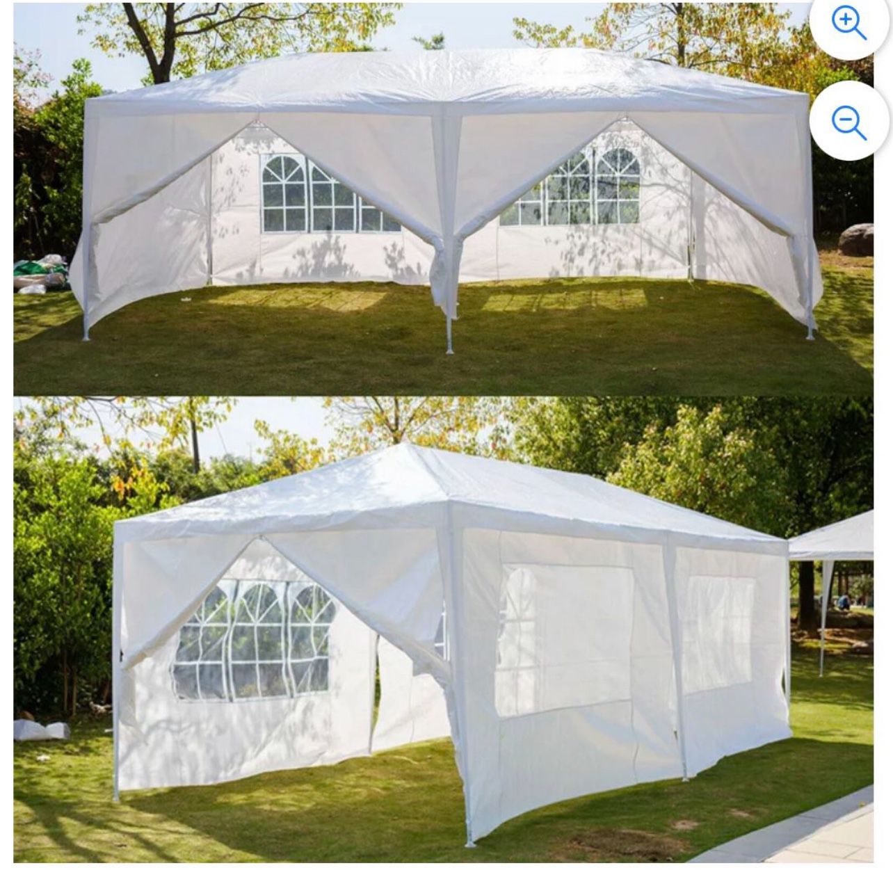 10 X 20 White Party Tent Gazebo Canopy w/ And 6 Removable Sidewalls