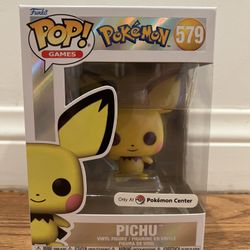 Funko POP! PICHU #579 Pokemon Center Exclusive Pearlescent Brand New