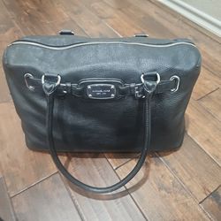 Micheal Kor's Black Leather Tote Bag