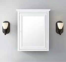 Home Decorators Fremont 24" x 30" White Medicine Cabinet with Mirror – NEW