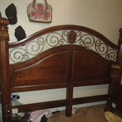 King Size Wood Frame With Box springs 