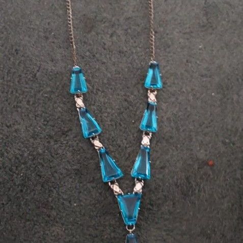 Beautiful Sterling Silver Blue Topaz Necklace