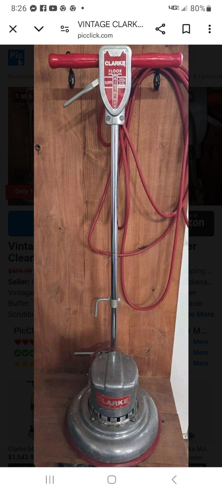 Vintage Clarke FM-13 Floor Maintainer Cleaner Scrubber Buffer