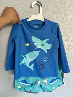 Carter's Baby Boy Shark Swim Set 18M
