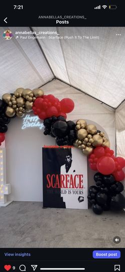 Scarface Party Decor, Sacarface Balloons Garland Decoration