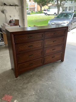 10-Drawer Dark Cherry Dresser