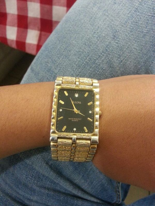 bulova 18k gold watch 185776