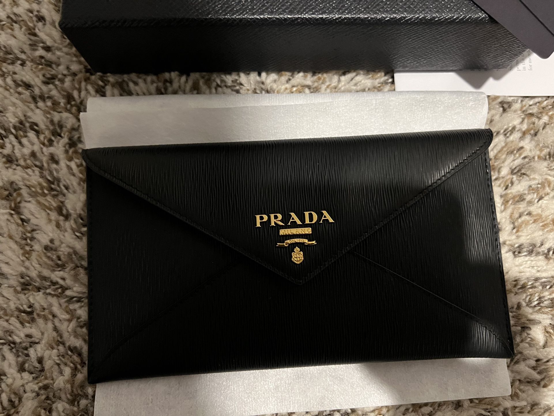 BRAND NEW AUTHENTIC PRADA CLUTCH WITH RECEIPT AND ALL PACKAGING