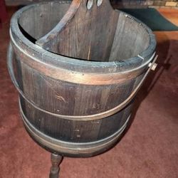 Antique Barrel Newspaper Rack - 