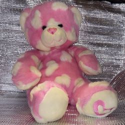 Build a Bear Plush Pink White Hearts Hug Me Magnetic Paws