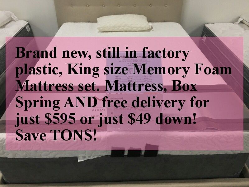 Brand New King Memory Foam Set still in plastic