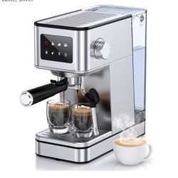 ☕ NEW 20-Bar Espresso Machine with Milk Frother – Stainless Steel Coffee Maker