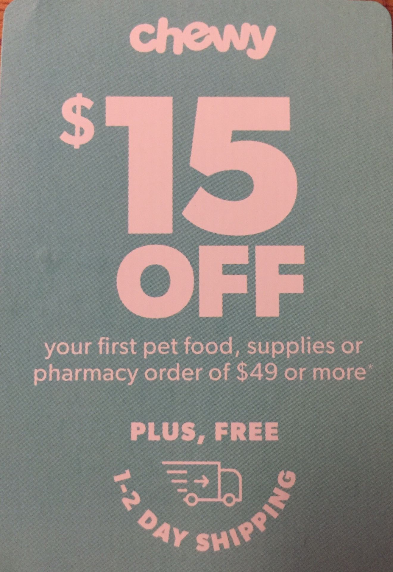 Chewy coupon $15 off