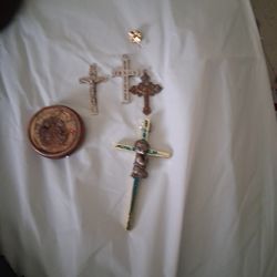 Old Crosses And Copper Vintage Round Box