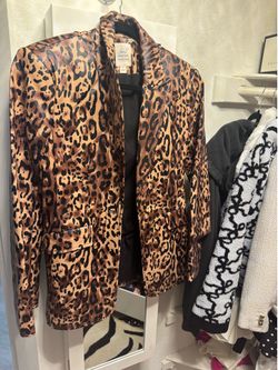 CINQ Á SEPT LEATHER BLAZER