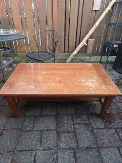 Wood coffee table