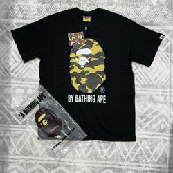 BAPE black and yellow streetwear tee