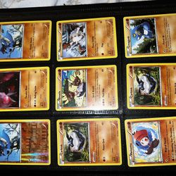  a collection of various basic Pokemon cards from the "XY" set, including Riolu, Nos