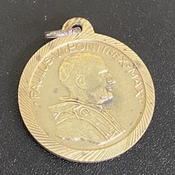 VINTAGE PAULUS VI PONTIFEX MAX ANNO SANTO 1975 ROMA PENDANT 1"