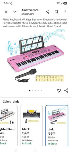 Hricane 61-Key Electronic Keyboard - Portable Digital Piano with Microphone