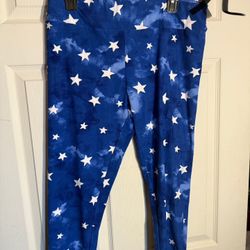 Women’s XL patriotic Blue Star Leggings 