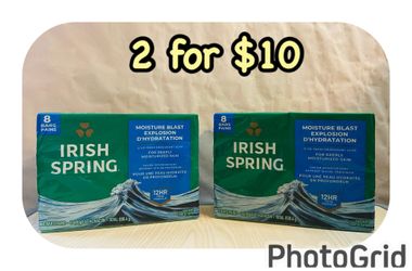 (2) Irish Spring 8 bars, 2 for $10‼️