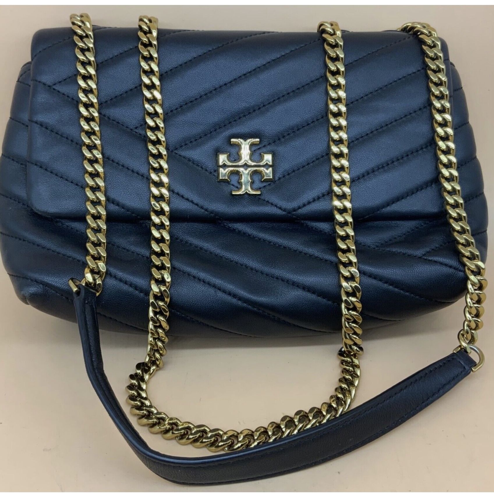 Tory Burch Kira Chevron Convertible Fashion Quilted Small Leather Shoulder Bag