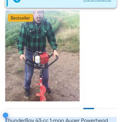 ThunderBay 43-cc 1-man Auger Powerhead with 8-in Bit