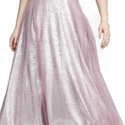 Macys by City Studios Size 7 Foil Knit Sleeveless Gown