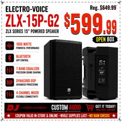Electro-Voice EV ZLX Series ZLX-15P-G2 Powered 15" PA Speaker Bluetooth App Control 1000 Watts 🚨 Payment Options Available 🚨 No Credit Needed 🚨