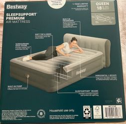 NEW Bestway Premium Queen Air Mattress 18" with Headboard - Sealed Box