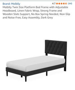 Twin Size Platform Bed Frame w/adjustable headboard