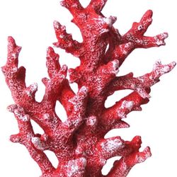 Artificial Coral Ornament Underwater Sea Plants Decorations Craft Resin Aquarium Plants Coral Fish Tank Decorations - Red