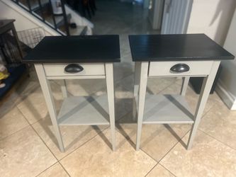 Pair of Two-Tone end tables with drawer
