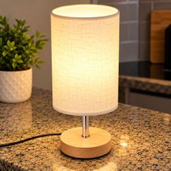2 Small Table Lamp with Wood Base