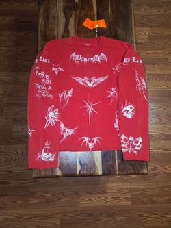 YoungLA Men's Red Wash Longsleeve Tee.  Size X-Large.