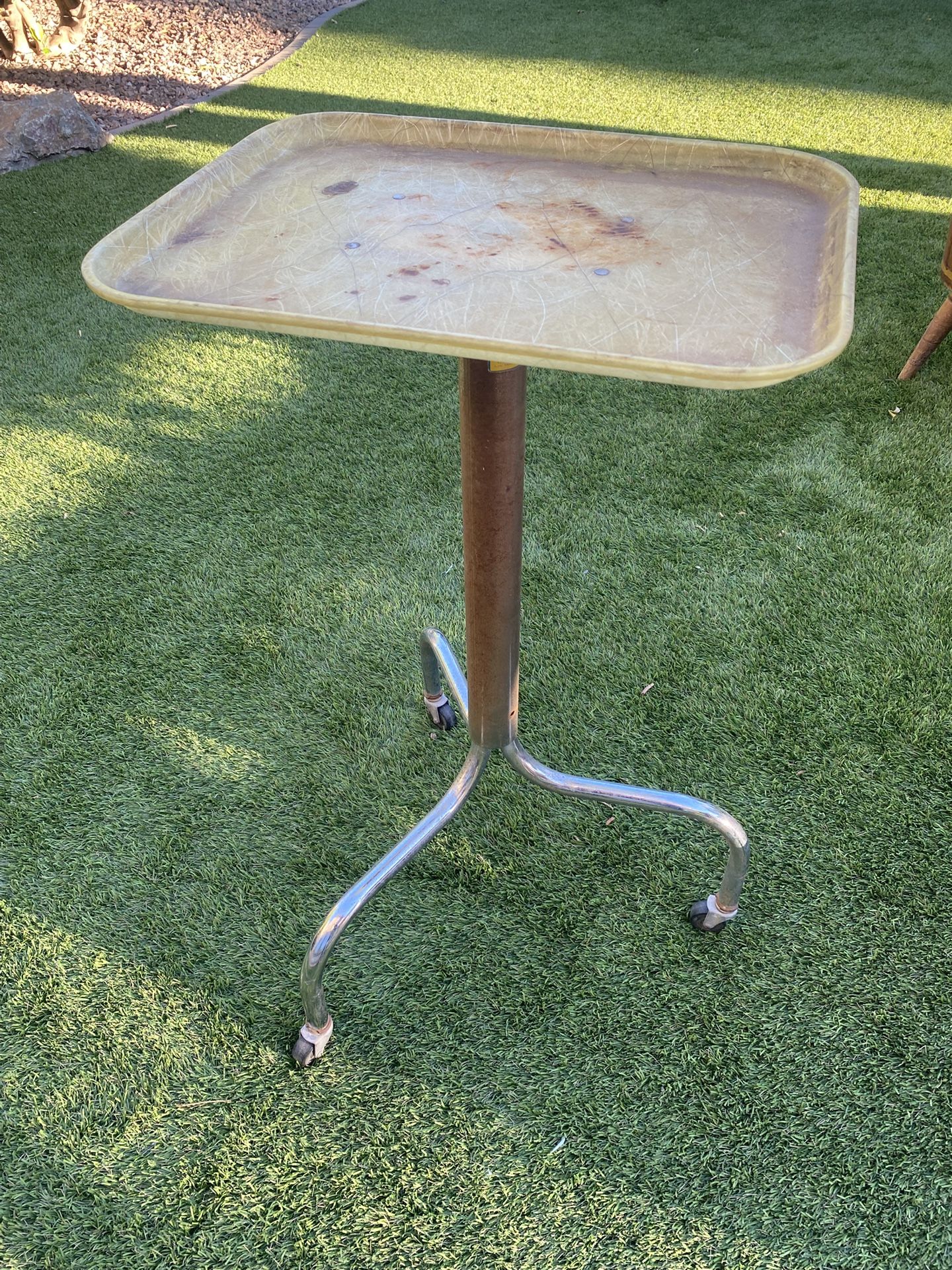 Vintage Antique Old Charles Spilo Rolling Tray Stand