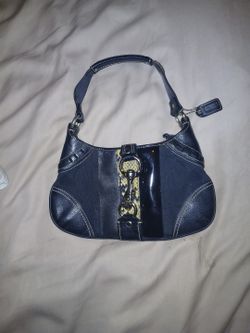 Coach Signature HAMPTON SHOULDER BAG TOTE BLACK  & SNAKEPRINT